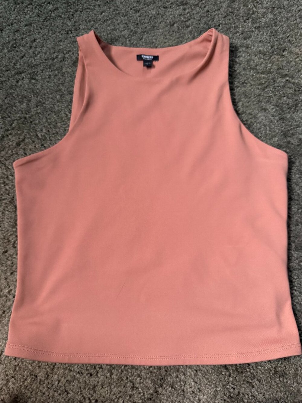 Express Body Contour High Neck Tank Top SZ-M Peach Coral